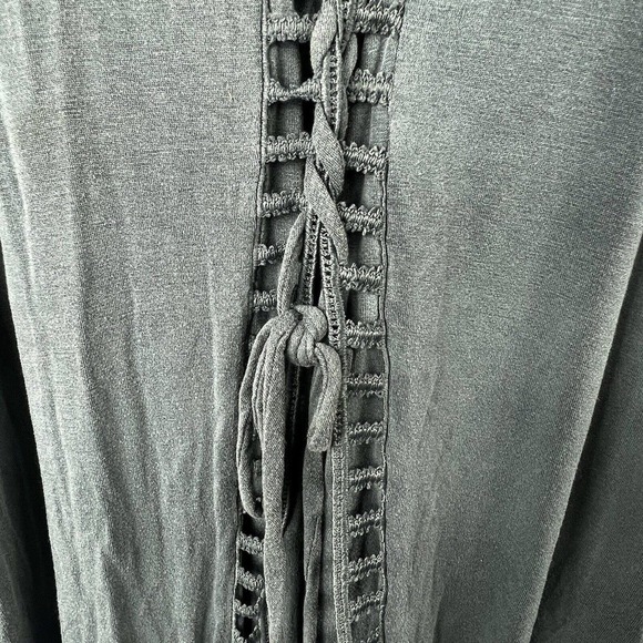 Alya Dark Forest Green Sleeveless Smocked Sundress Dress Sz S Corset back - Picture 9 of 12